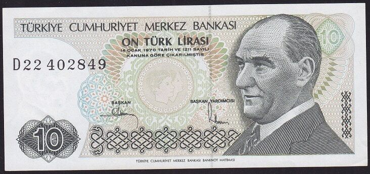 7.Emisyon 2.Tertip 10 Lira D22 402849 Çilaltı Çil