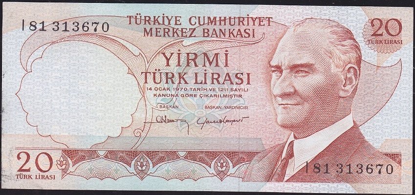 6.Emisyon 4.Tertip 20 Lira I81 313670 Ççt+