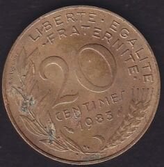Fransa 20 Centimes 1983