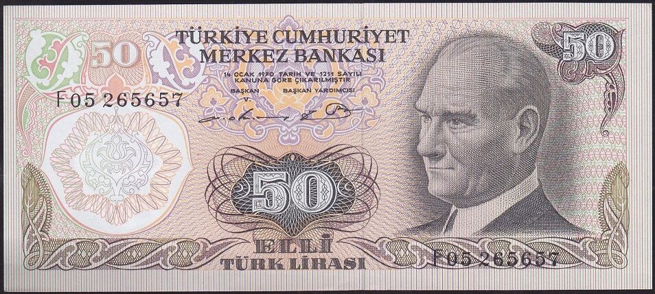 6.Emisyon 1.Tertip 50 Lira F05 2656XX Çilaltı Çil