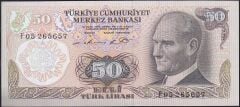 6.Emisyon 1.Tertip 50 Lira F05 265657 Çilaltı Çil