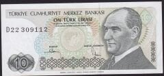 7.Emisyon 2.Tertip 10 Lira D22 309112 Çil