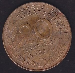 Fransa 20 Centimes 1984