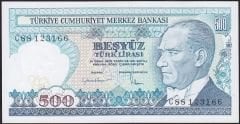 7.Emisyon 2.Tertip 500 Lira C88 123166 Çil