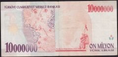 7.Emisyon 10 000 000 Lira G40 400065 Çok Temiz+