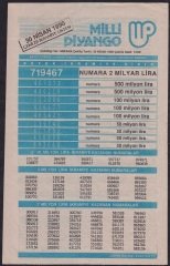 1990 30 NİSAN PİYANGO LİSTESİ