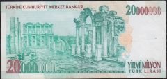 7.Emisyon 20 000 000 Lira H62 884404 Çok Temiz+