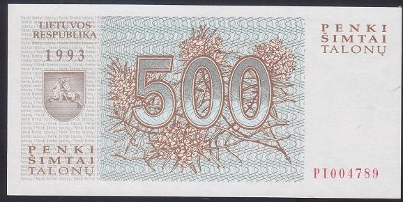 LİTVANYA 500 TALONU 1993 ÇİL