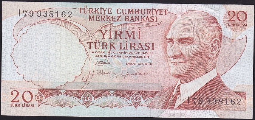 6.Emisyon 4.Tertip 20 Lira I79 938162 Çilaltı