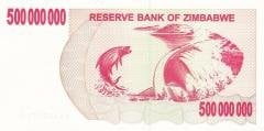 Zimbabwe 500000000 Dolar 2008 Çil AC - Pick 60