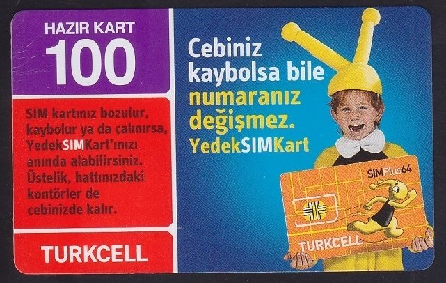 TURKCELL HAZIR KART 100 KONTÖR - YEDEK SİM KART - 2009