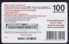 TURKCELL HAZIR KART 100 KONTÖR - YEDEK SİM KART - 2009