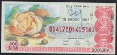 1983 19 OCAK YARIM BİLET - Y SERİSİ