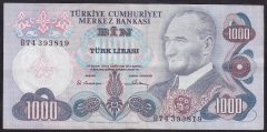 6.EMİSYON 1.TERTİP 1000 LİRA B74 393819 ÇOK TEMİZ +
