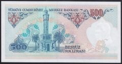 7.EMİSYON 1.TERTİP 500 LİRA A71 046657 ÇİL
