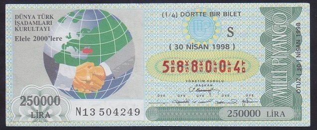 1998 30 NİSAN ÇEYREK BİLET - 588004