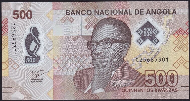 Angola 500 Kwanzas 2024 Çil Polimer