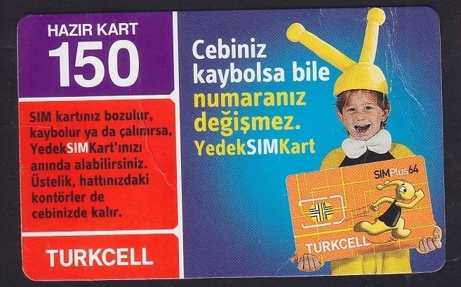 TURKCELL HAZIR KART 150 KONTÖR - YEDEK SİM KART - 2010