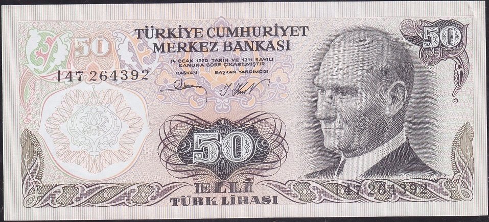 6.Emisyon 2.Tertip 50 Lira I47 264392 Çilaltı Çil