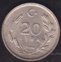 1984 YILI 20 LİRA ÇÇT ÇİLALTI