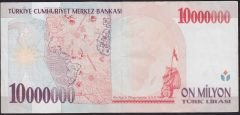 7.Emisyon 10 000 000 Lira C34 433149 Çok Temiz+