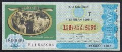 1998 23 NİSAN TAM BİLET eski para mezat