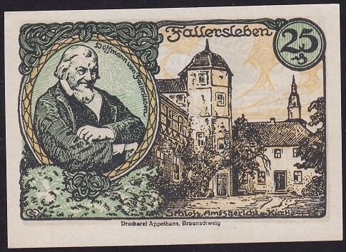 Almanya 25 Pfennig Notgeld 1921 Çil