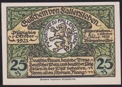 Almanya 25 Pfennig Notgeld 1921 Çil