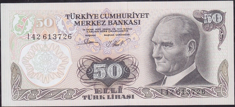6.Emisyon 2.Tertip 50 Lira I42 613726 Çilaltı