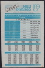 1990 9 MART PİYANGO LİSTESİ