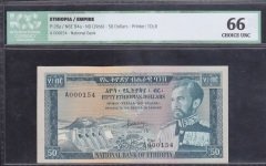ETİYOPYA 50 DOLAR 1966 ÇİL ICG 66 PUANLI - A000154