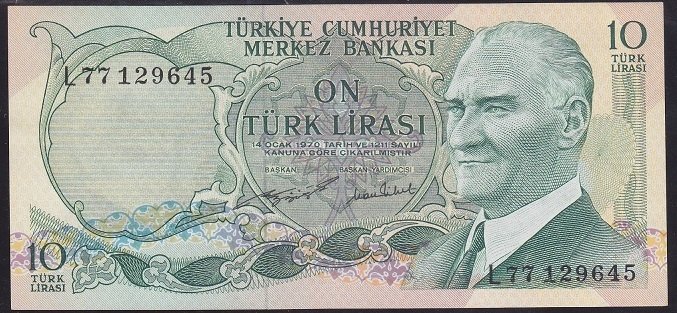 6.EMİSYON 2.TERTİP 10 LİRA L77 129645 ÇİLALTI ÇİL