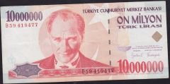7.Emisyon 10 000 000 Lira B59 418477 Çok Temiz