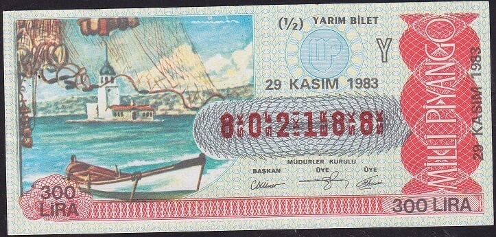 1983 29 Kasım Yarım Bilet - Y Serisi