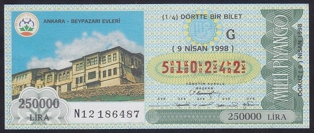 1998 9 NİSAN ÇEYREK BİLET
