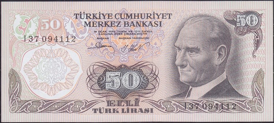 6.Emisyon 2.Tertip 50 Lira I37 094112 Çil