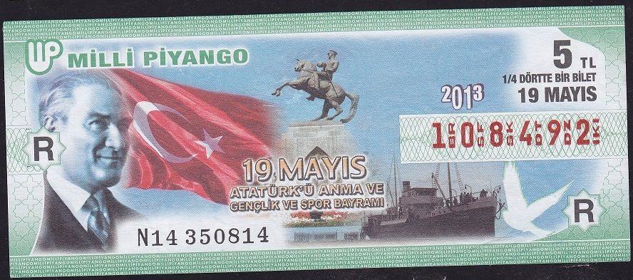 2013 19 Mayıs Çeyrek Bilet - R Serisi