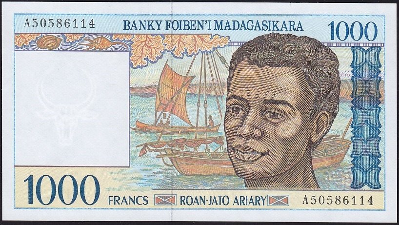 Madagaskar 1000 Frank 1994 Çil Pick 76a