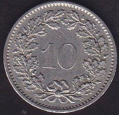 İsviçre 10 Rappen 1973