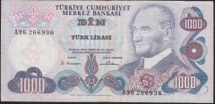 6.Emisyon 1.Tertip 1000 Lira A36 266936 Çok Temiz
