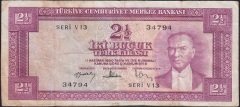 5.EMİSYON 3.TERTİP 2.5 LİRA V13 34794 ÇOK TEMİZ