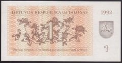 Litvanya 1 Talonas 1992 Çil Pick 39