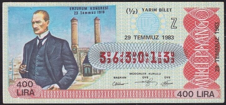 1983 29 Temmuz Yarım Bilet - Z Serisi