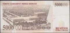 7.Emisyon 5 000 000 Lira H70 121806 Çok Temiz