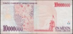 7.Emisyon 10 000 000 Lira F36 312201 Çok Temiz+