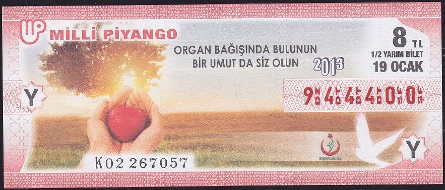 2013 19 Ocak Yarım Bilet - Y Serisi