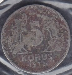 1936 Yılı 5 Kuruş
