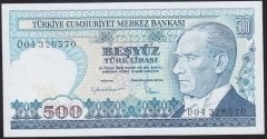 7.EMİSYON 2.TERTİP 500 LİRA D04 326570 ÇİL