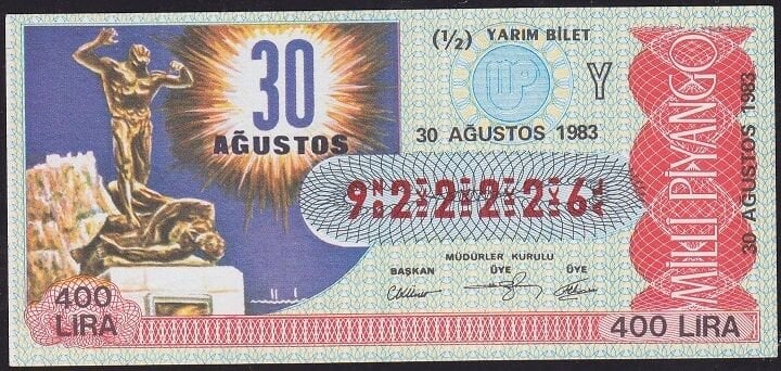 1983 30 Ağustos Yarım Bilet - Y Serisi