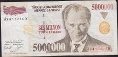 7.Emisyon 5 000 000 Lira J74 913160 Çok Temiz